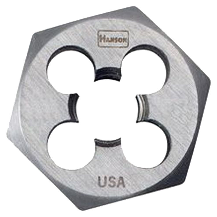 Hanson M9 x 1.25 Metric Hexagonal Die, 1" Width Across Flat, High Carbon Steel - (9737)