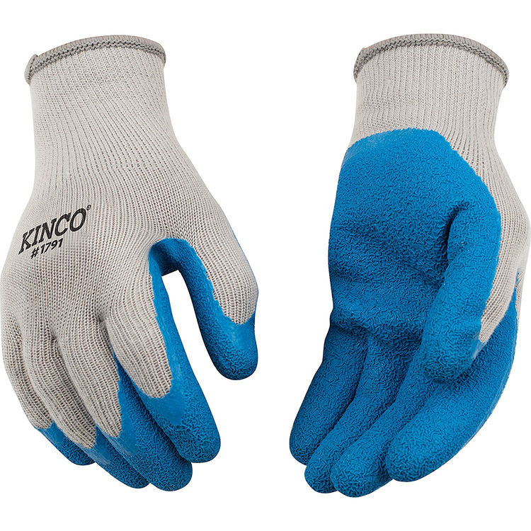 KINCO 1791-M GLOVES BLUE LATEX-KNIT M