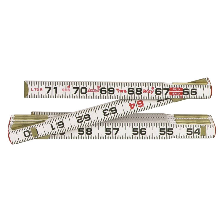 Lufkin Two Way Red End 966N Folding Rule, 6ft x 5/8", Wood, White