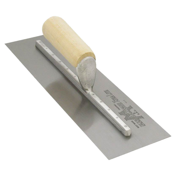 Marshalltown MX64 Concrete Finishing Trowels, Straight Wood Handle, 14 x 4" Blade