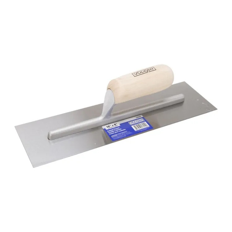 Vulcan 14" x 4" Right Angle End Cement Trowel with Wood Handle - 16214 