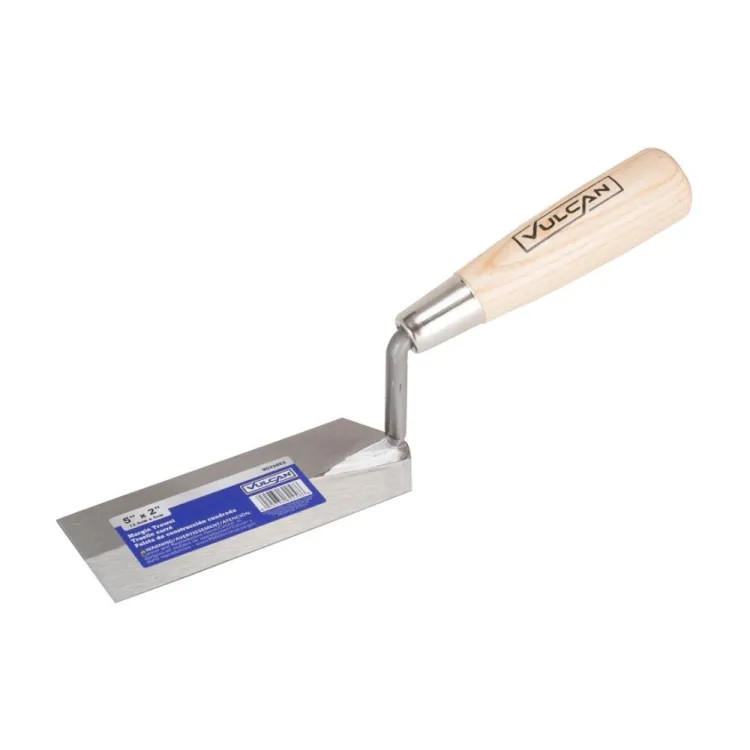 Vulcan Margin Trowel, 5" (L) x 2" (W) Blade, Steel, Hardwood Handle - 16405
