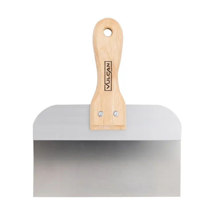 Vulcan 8" x 3" Stainless Steel Drywall Taping Knife with Wood Handle - 36051 