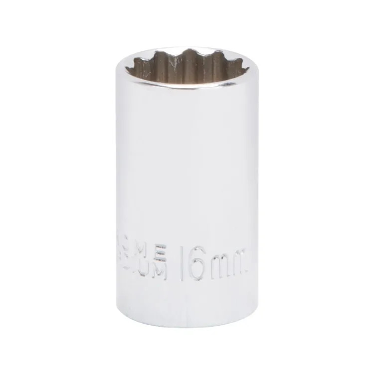 Vulcan 16mm 12-point Socket with 1/2" Drive Size, Chrome Vanadium Steel - MT6182141