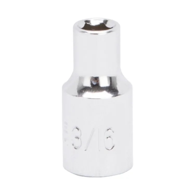 Vulcan Drive Socket, 3/16" Socket, 1/4" Drive, 6-Point, Chrome Vanadium Steel, Silver - MT6481683