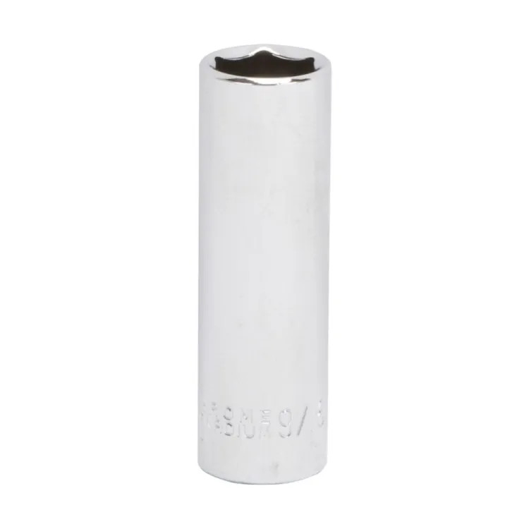  Vulcan 9-16" 6-Point Deep Socket with 3/8" Drive Size, Chrome Vanadium Steel - MT6495725