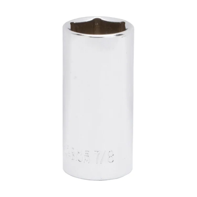 Vulcan 7/8" 6-Point Socket, 3/8" Drive Size, Chrome Vanadium Steel, Chrome - MT6496484