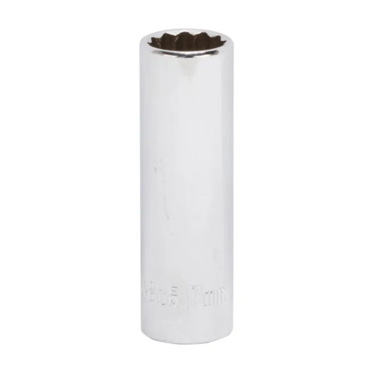 Vulcan 17mm 12-Point Socket with 1/2" Drive Size, Chrome Vanadium Steel - MT6528978 
