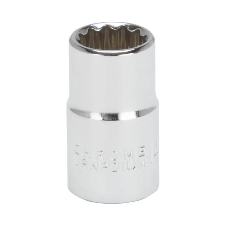 Vulcan Drive Socket, 14 mm Socket, 1/2" Drive, 12-Point, Chrome Vanadium Steel, Silver - MT6529457