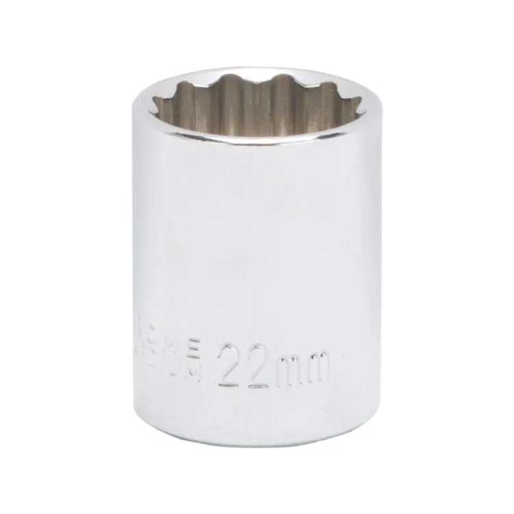 Vulcan Drive Socket, 22 mm Socket, 1/2" Drive, 12-Point, Chrome Vanadium Steel, Silver - MT6534044 