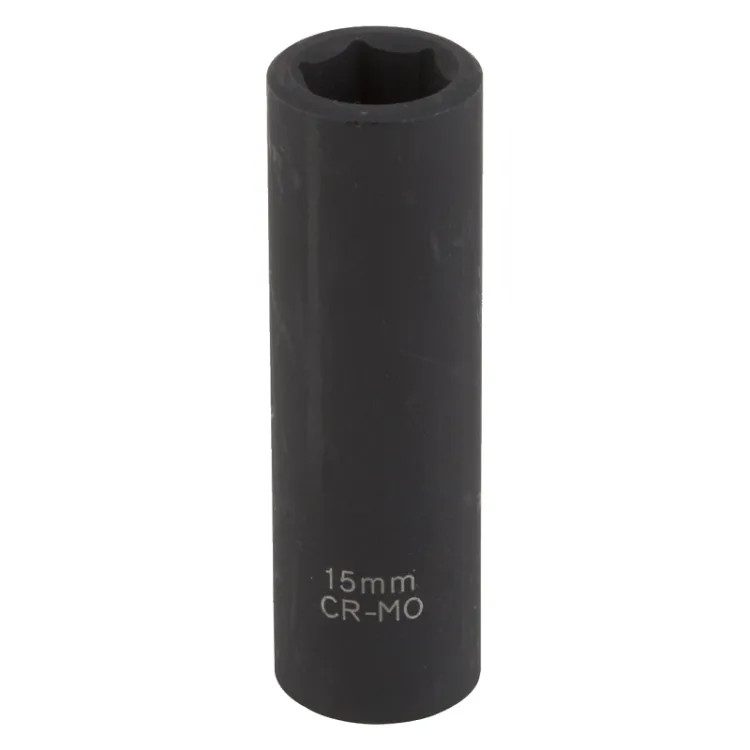 Vulcan 15mm 6-Point Deep Impact Socket with 1/2" Drive Size, Chrome Molybdenum Steel - MT6580213 