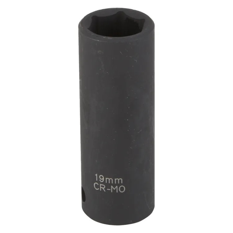 Vulcan 19mm 6-Point Deep Impact Socket with 1/2" Drive Size, Chrome Molybdenum Steel - MT6580217