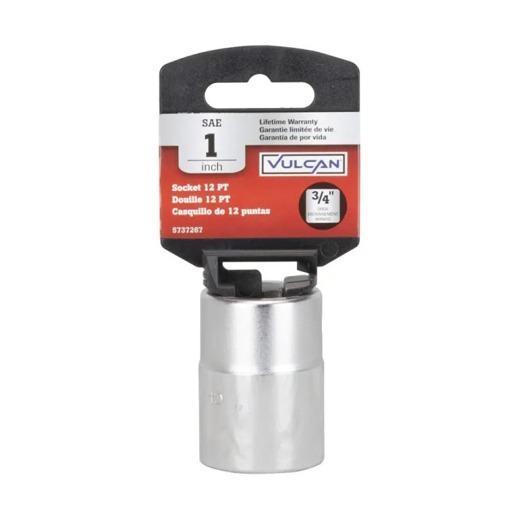 Vulcan 1" 12-Point Socket with 3/4" Drive Size, Chrome Vanadium Steel - MT-SS6032