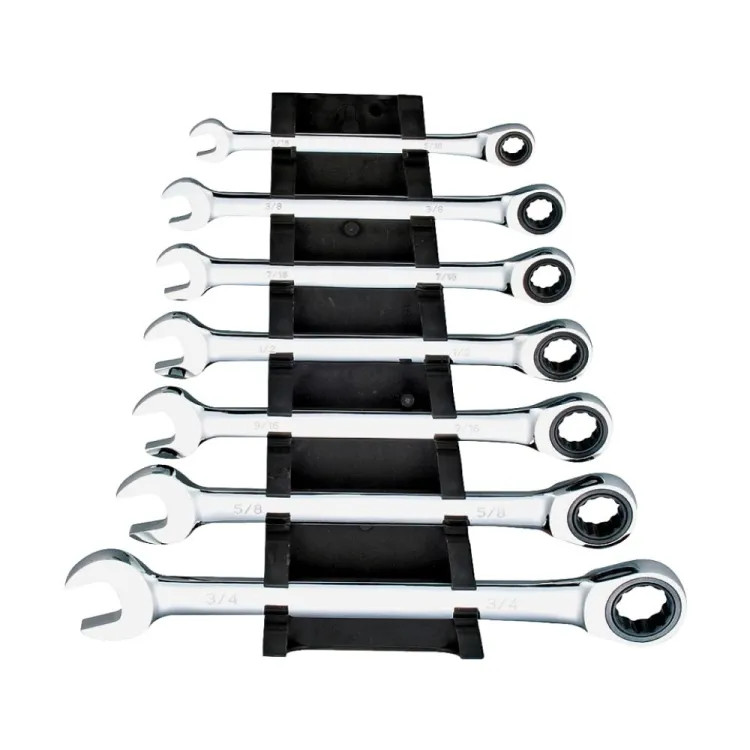 Vulcan 7-Piece Combination Ratcheting Wrench Set, SAE, Chrome Vanadium Steel - PG7I