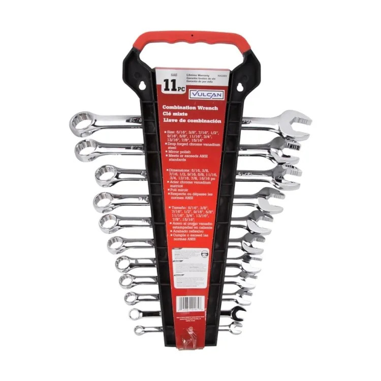 Vulcan 11-Piece Combination Wrench Set, SAE, Chrome Vanadium Steel - TR-H11
