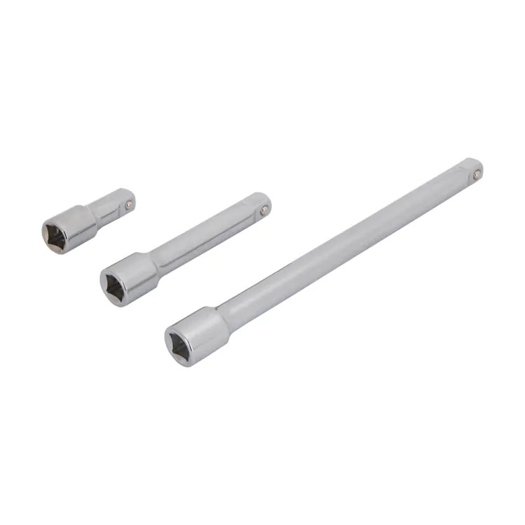 Vulcan 3-Piece 1/2" Drive Extension Bar Set for Ratchet Handle Wrenches, Chrome Vanadium Steel - TS-3PC-EB1/2