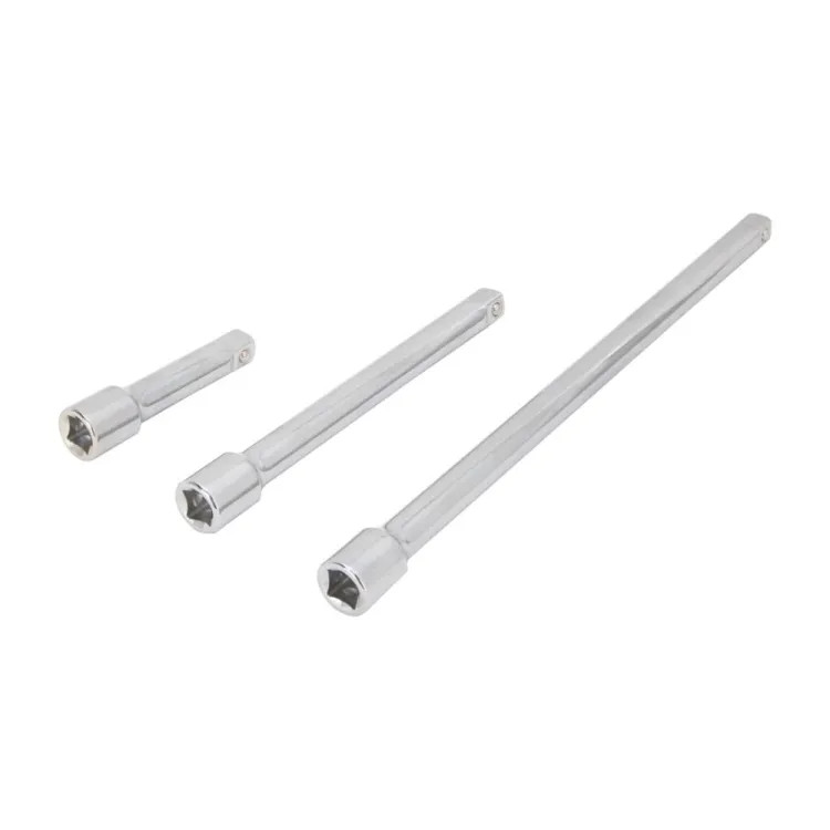 Vulcan 3-Piece Extension Bar Set with 3/8" Drive Size, Chrome Vanadium Steel - TS-3PC-EB3/8