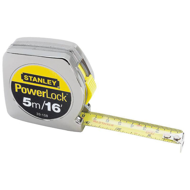 Powerlock 33-158 Measuring Tape, 16ft x 3/4", Steel