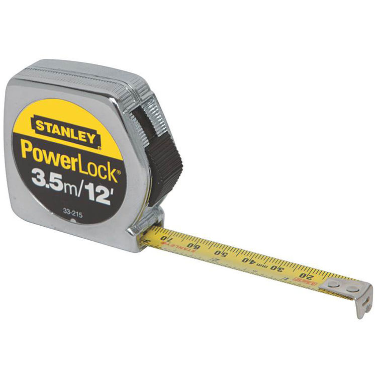 Powerlock 33-215 Measuring Tape, 12ft x 1/2", Steel