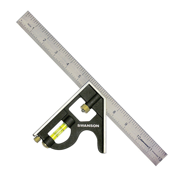 Swanson TC130 Professional Grade Pocket Combination Square, 6", 1/8", 1/16", 1/32" and mm Scale