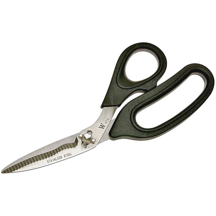 Wiss W8TA Lightweight EZ Scissor, 8" Overall Length, Stainless Steel Blade, 4" Length Serrated Blade