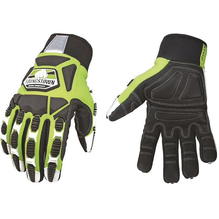 Youngstown Titan XT 09-9060-10 Heavy Duty Mechanic Gloves, X-Large, Hi-Viz Lime Green