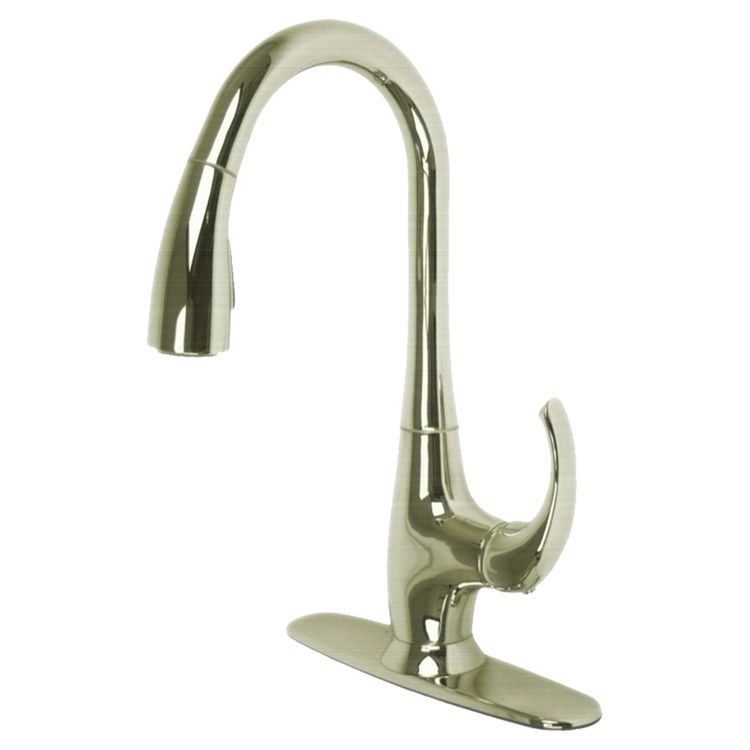 Ultra Faucets Vantage Single Handle Pull-Down Bar/Prep Faucet, Stainless Steel - UF13903