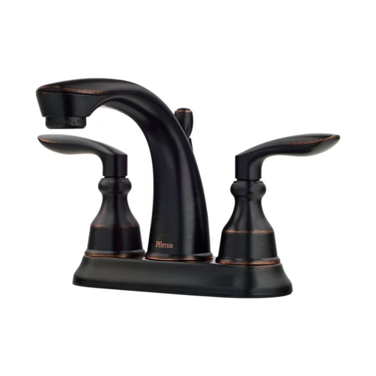 Pfister Avalon Centerset Bathroom Faucet with Metal Pop-Up, Two-Handle, 1.2 GPM, Lever Handle, TiteSeal, Pforever Seal, Tuscan Bronze - LG48-CB1Y