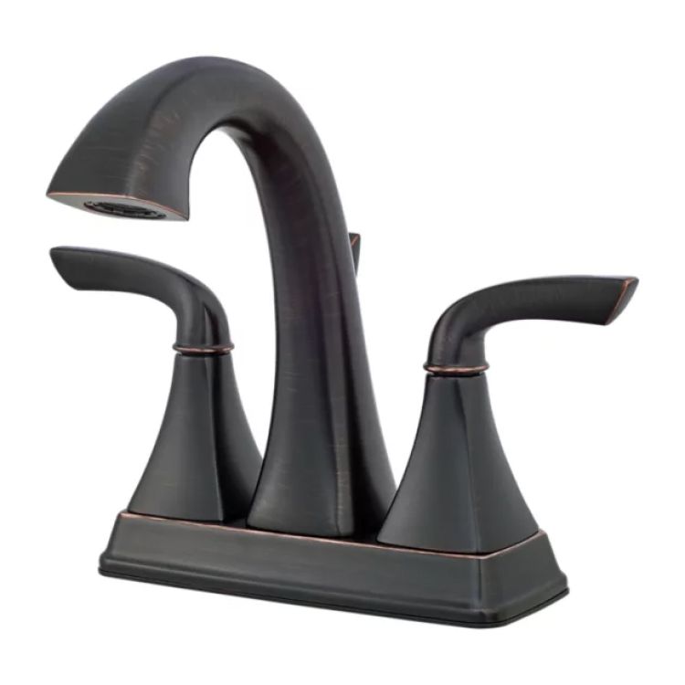 Pfister Bronson Centerset Bathroom Faucet with Metal Pop-Up, Two-Handle, 1.2 GPM, Lever Handle, TiteSeal, Pforever Seal, Tuscan Bronze - LG48-BS0Y