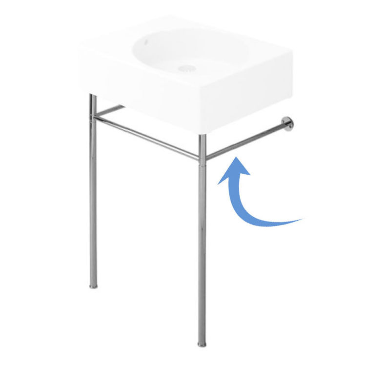 Duravit 0030591000 Scola 19-1/4" Metal Console Stand with 2" Adjustable Height for Bathroom Sink in Chrome