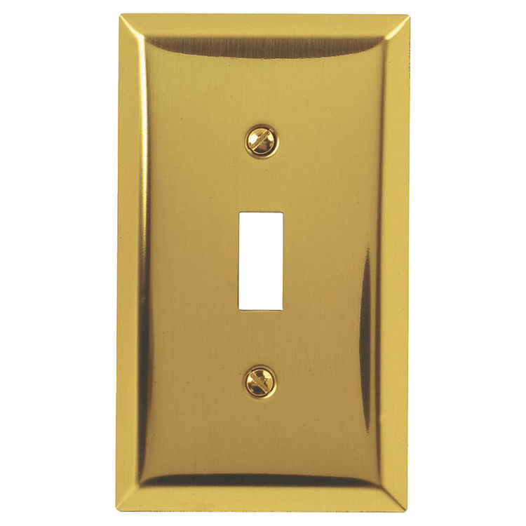 Atron 163TBR Square Corner Traditional Wall Plate, 1 Gang 5 in L x 2-7/8 in W x 1/4 in D, Polished Brass