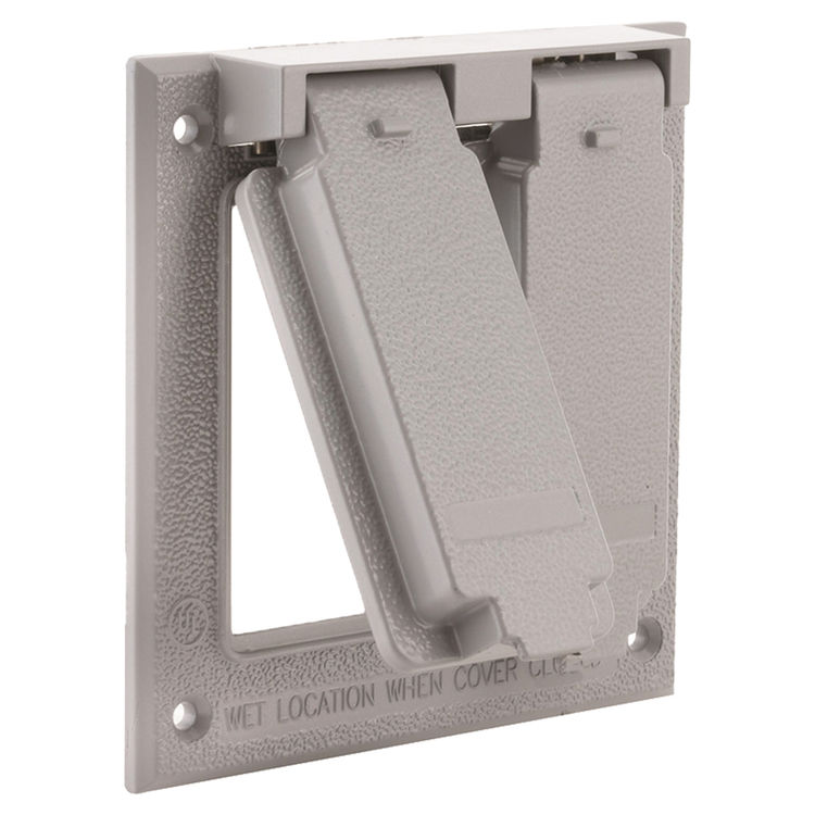 Bell 5145-0 Weatherproof Cover 4-1/2 in L x 4-9/16 in W, Gray, Die-Cast