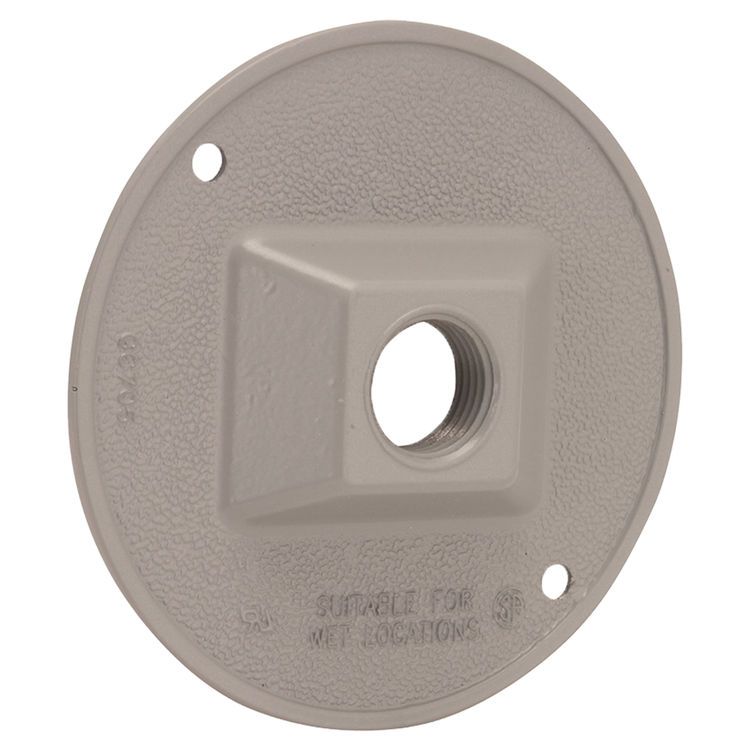 Hubbell 5193-0 4-Inch Round Cluster Cover with a Single Threaded Outlet
