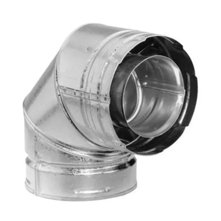DuraVent 46DVA-E90 DirectVent Pro 4" Double-Wall 90-Degree Elbow - Galvanized (6-5/8" O.D.)