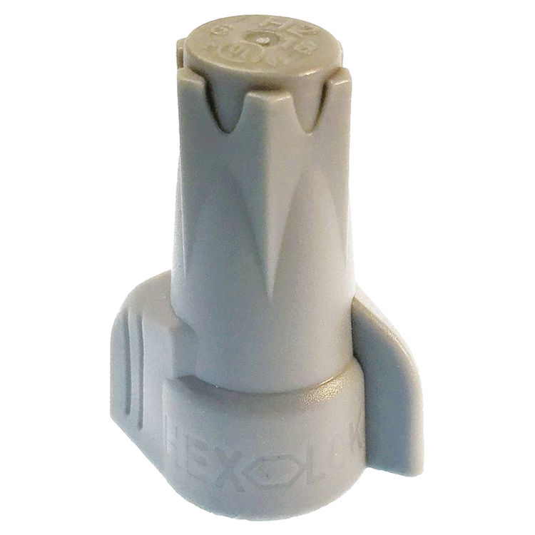 Hex-Lok 19-2H2 Hex Lock Universal Wire Connector, 14 - 6 AWG, 600/1000 V, Thermoplastic, Gray