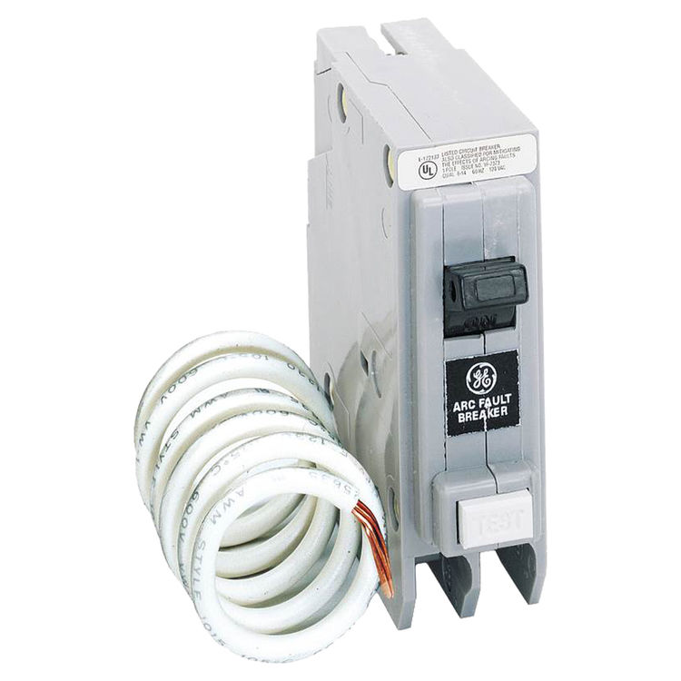 GE THQL Arc Fault Combination Circuit Breaker, 120/240 VAC, 20 A, 1 P, 10 kA