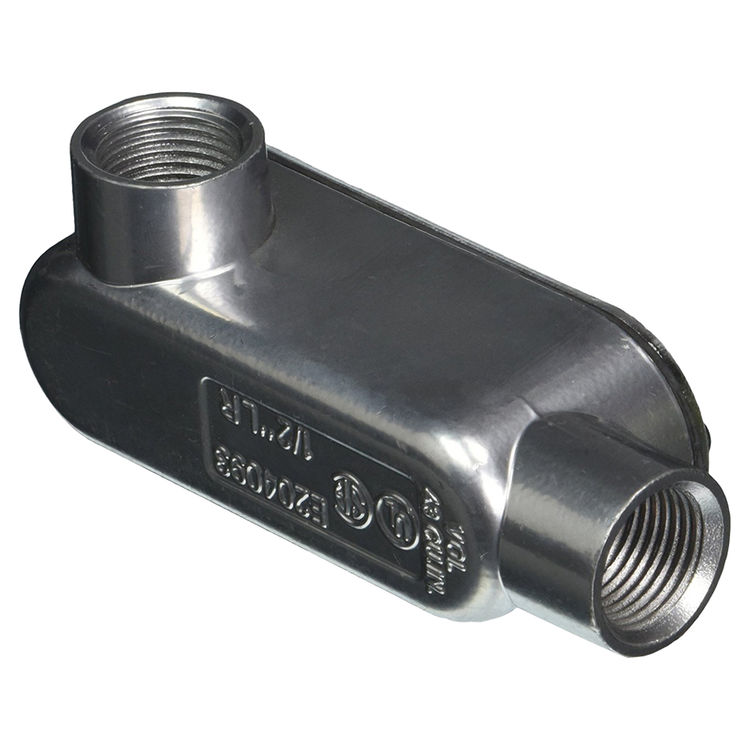 Halex 58905 Rigid Threaded Conduit Body with Cover and Gasket, 1/2 in, LR, Aluminum