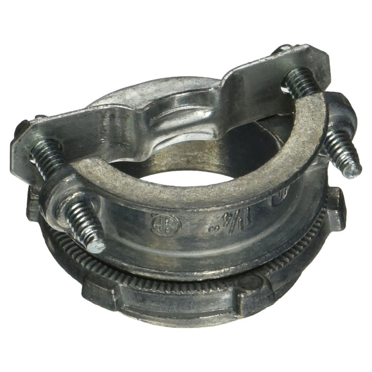 Halex 90514 Twin Screw Clamp Connector, 1-1/4 in, Zinc