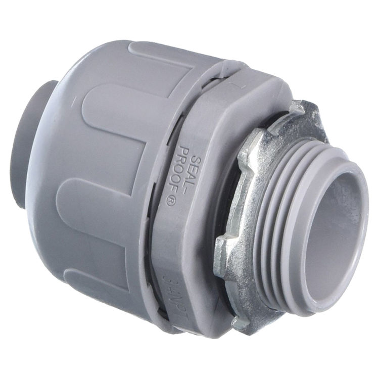 Quick Set 97622 Liquid Tight Compression Connector, 3/4 in, Nylon, 1.2 in L