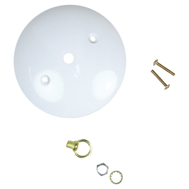 Jandorf 60211 Ceiling Canopy Kit, 7/16 in Center Hole, For Use With Outlet Box and Hang Ceiling Fixture