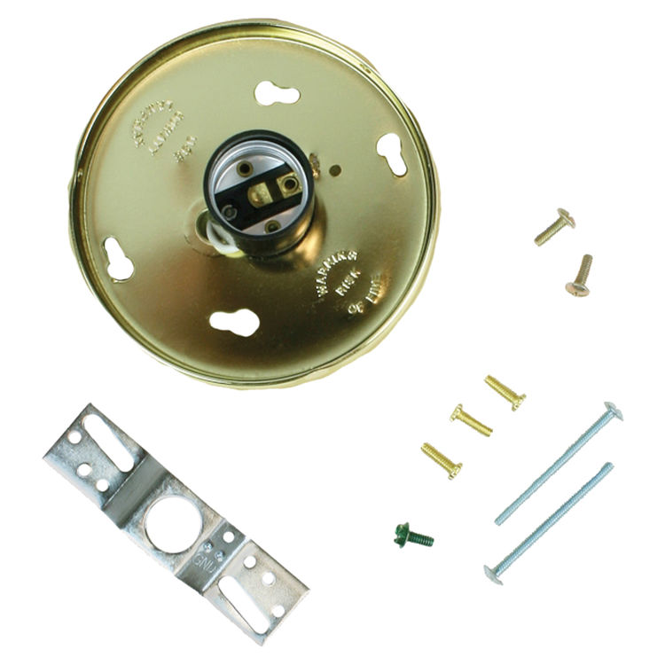 Jandorf 60222 Glass Shade Holder, 4 in Fitter, 3 in Projection, Brass