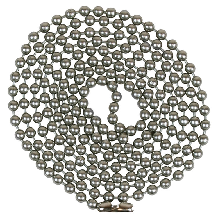 Jandorf 60324 Beaded Chain With NO 6 Connector, 3 ft L, Brushed Pewter