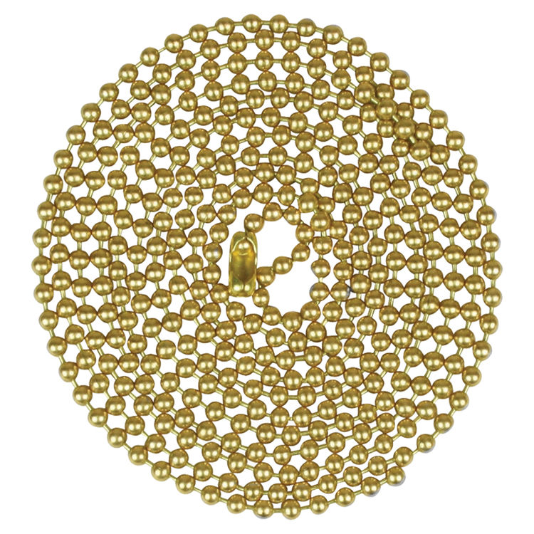 Jandorf 60361 Beaded Chain With NO 6 Connector, 5 ft L, Brass