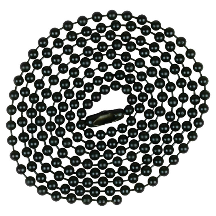 Jandorf 60371 Beaded Chain With NO 6 Connector, 3 ft L, Black