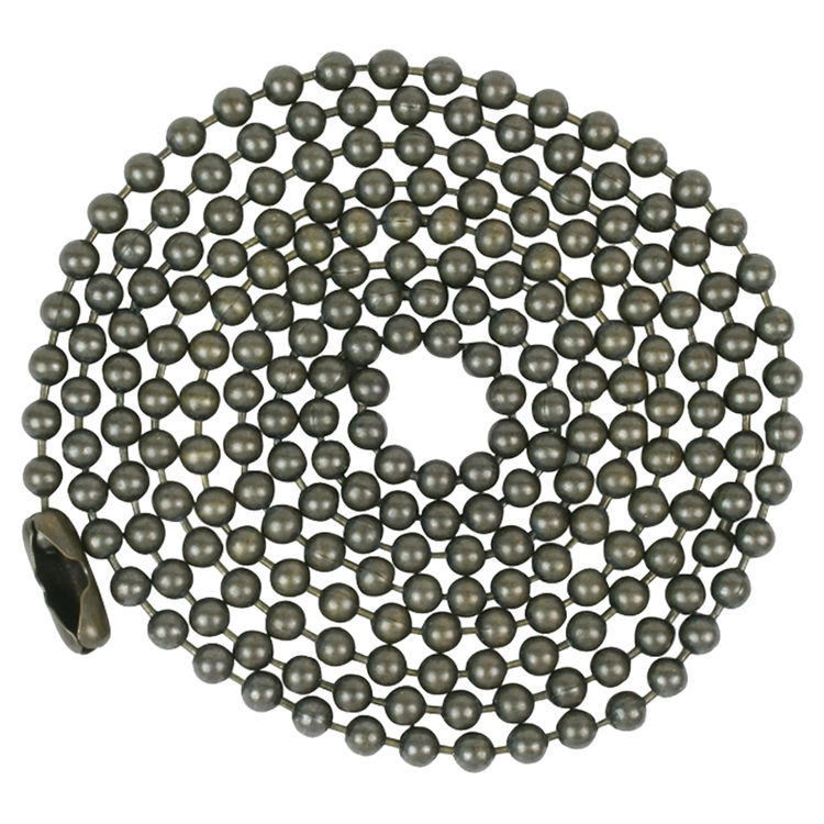 Jandorf 60377 Beaded Chain With NO 6 Connector, 3 ft L, Solid Brass, Antique