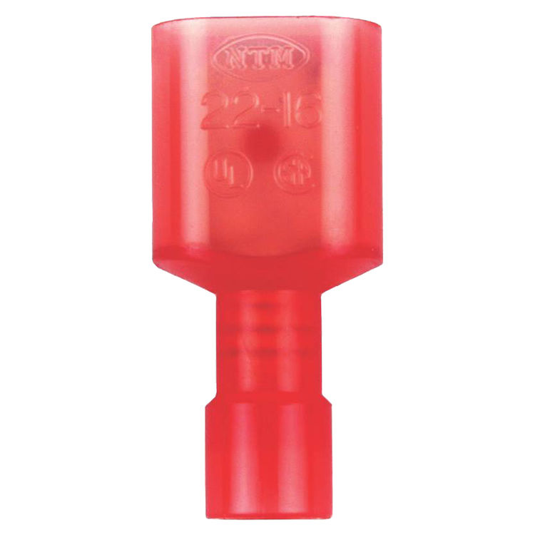 Jandorf 60941 Disconnect Terminal, 22 - 18 AWG, Insulated, Tin Plated Copper, Red