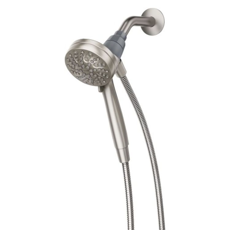 Moen Engage 6-Spray Function Hand Shower with Magnetix Docking and Hose, 1.75 GPM, WaterSense Certified, 3-1/2in Diameter Spray Head,  Brushed Nickel - 26100EPSRN
