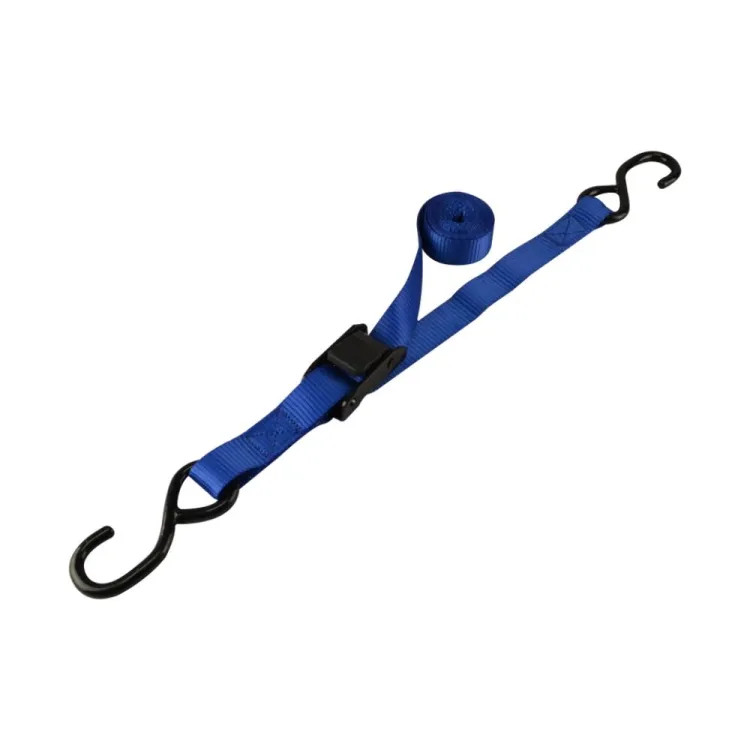 ProSource 4-Pack 6' x 1" Locking Tie-Down with S-Hook End, 400 lb Capacity, 1200 lb Breaking Strength, Polyester Webbing - FH64051