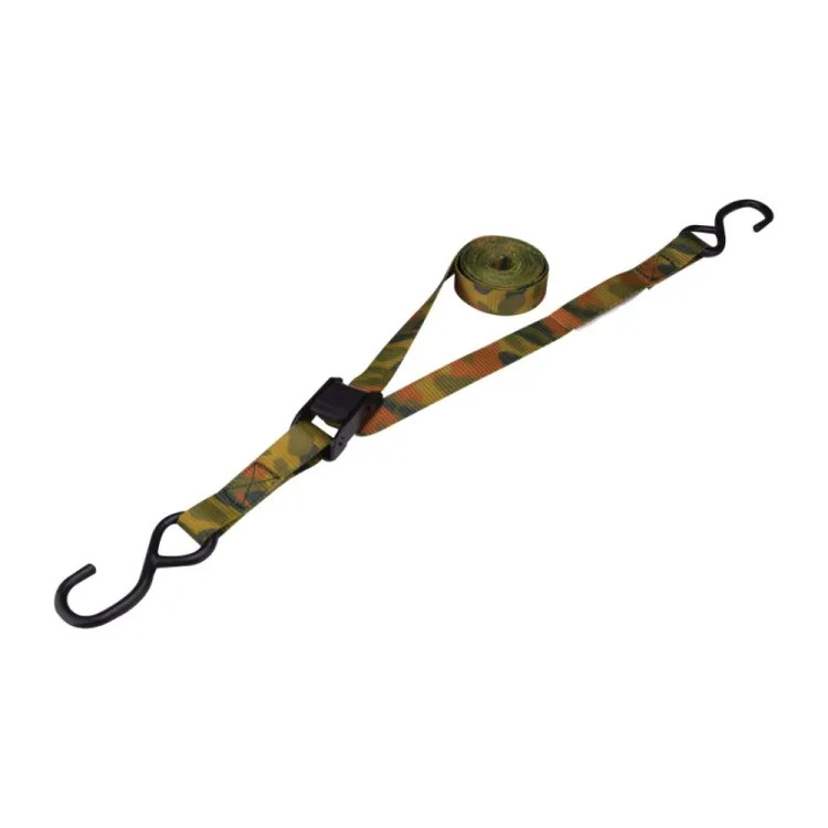 ProSource 4-Pack 10' x 1" Locking Tie-Down with S-Hook End, 400 lb Capacity, 1200 lb Breaking Strength, Polyester Webbing - FH64068
