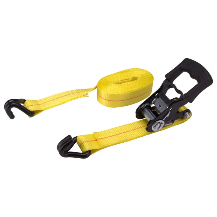 ProSource 15' x 1-1/2" Heavy-Duty Ratchet Tie-Down with Double-J Hook End, 1666 lb Capacity, 5000 lb Breaking Strength, Polyester Webbing - FH64071
